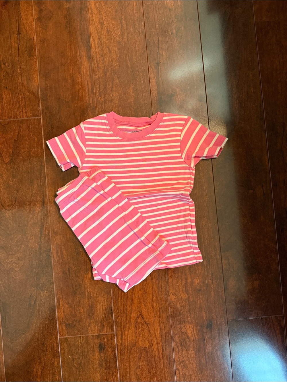 Carter's Pink and White Striped Short Sleeve Tee